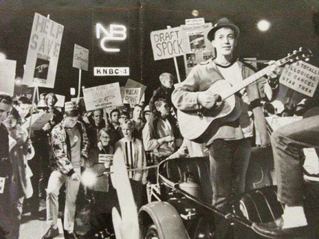 1968. Fans protest the possible cancellation of Star Trek outside NBC studios in Burbank.