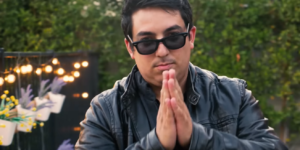 Still of Matt Acevedo in Hyper RPG's Jurassic Park parody video "Save the Dinosaurs."