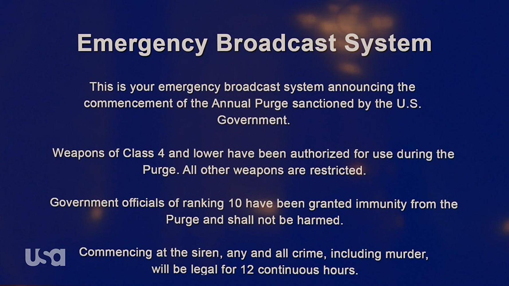 The purge announcement text
